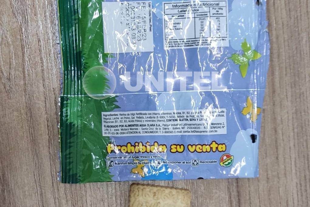 Empaque en el que fue entregada la galleta.
