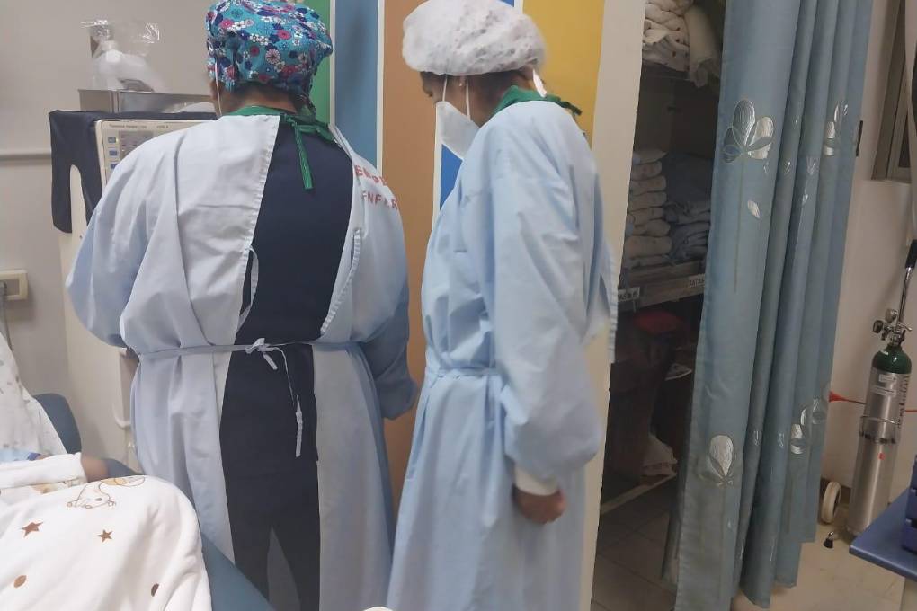 Pasillo de la unidad de hemodiálisis.