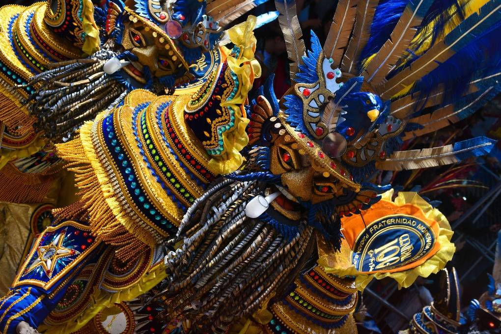 Un danzarín de una morenada de Oruro. Fue en 2025.