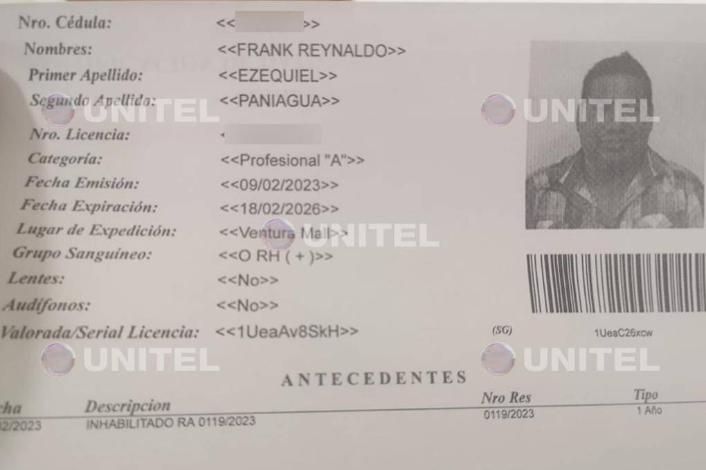 Suspensión de licencia de Reynaldo Ezequiel