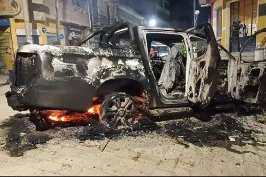 Así quedó el vehículo en el que desapareció la niña.