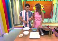 Nicolás Suárez le explicó a Kerley Lindenmayr las alternativas para cocinar un huevo