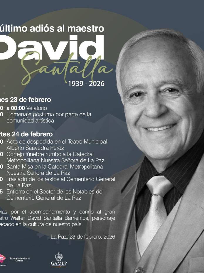 El cronograma de las exequias de David Santalla.
