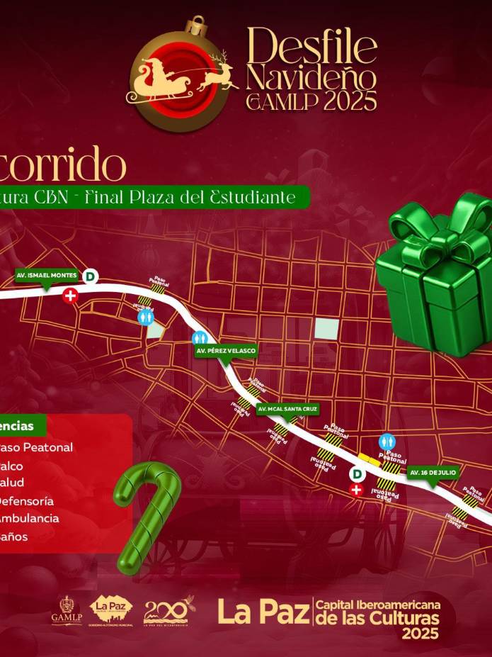 El recorrido del Desfile Navideño 2025.